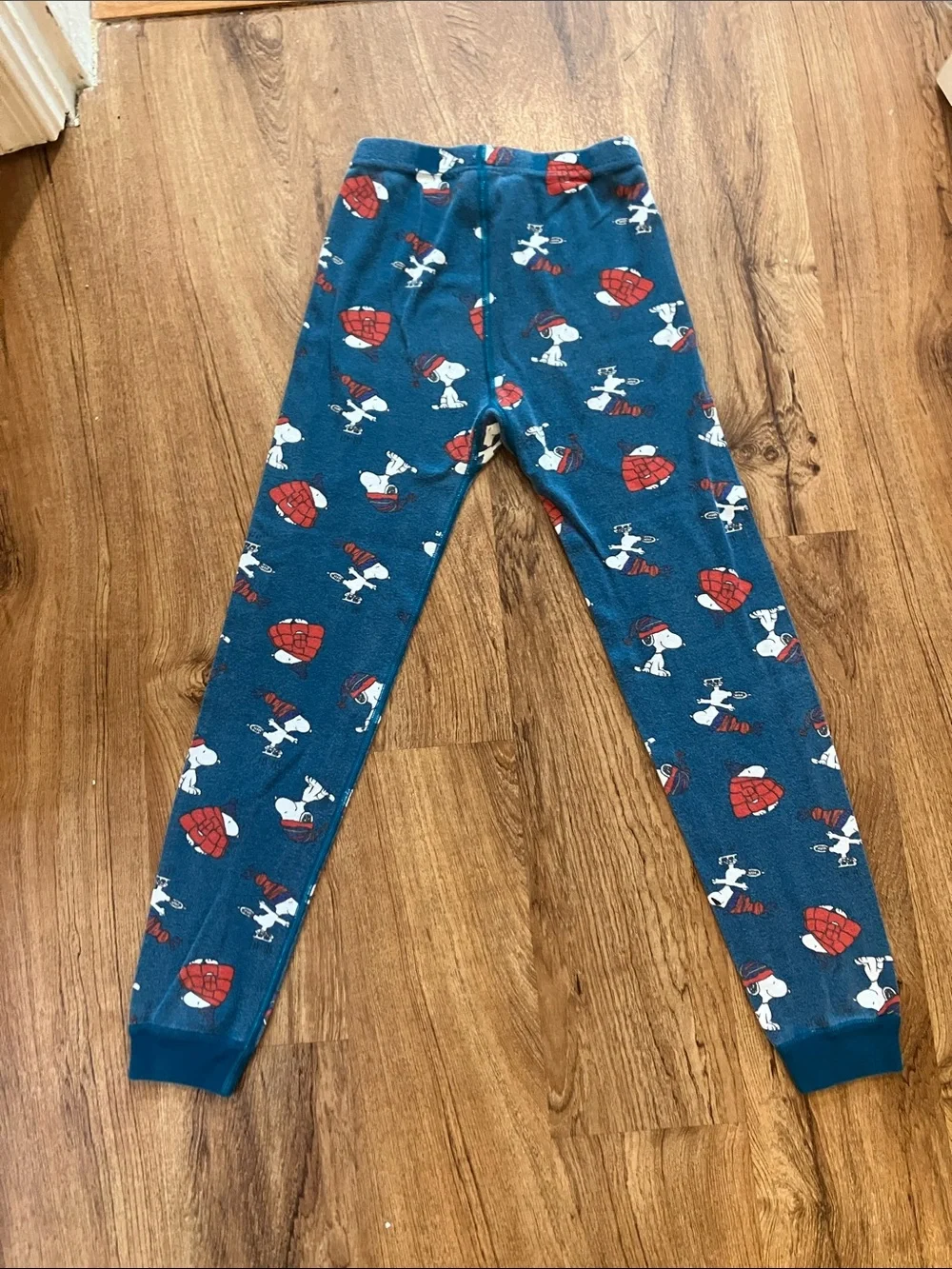 Hanna Andersson Peanuts Blue green Kids 10 pajama pants Snoopy